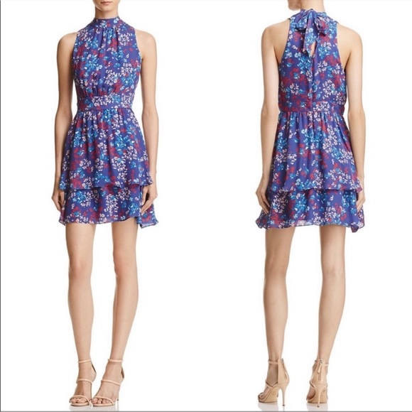 Parker Dresses & Skirts - PARKER Aurora A-line Floral Print Tie Neck Silk Dress